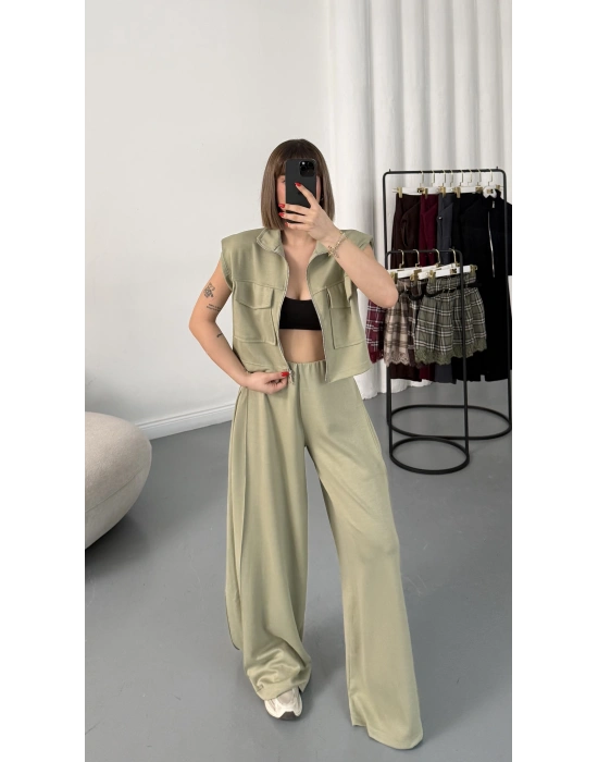 Isabel Yelekli Eşofman Takım - Haki