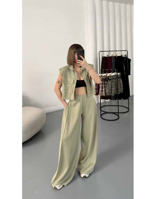 Isabel Yelekli Eşofman Takım - Haki