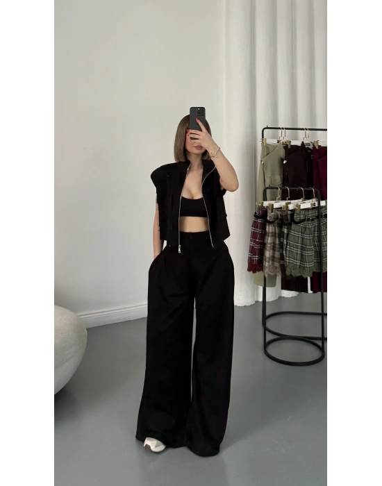 Isabel Yelekli Eşofman Takım - Siyah