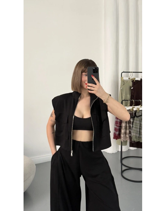 Isabel Yelekli Eşofman Takım - Siyah