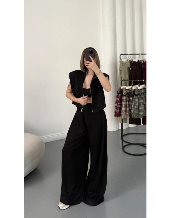 Isabel Yelekli Eşofman Takım - Siyah