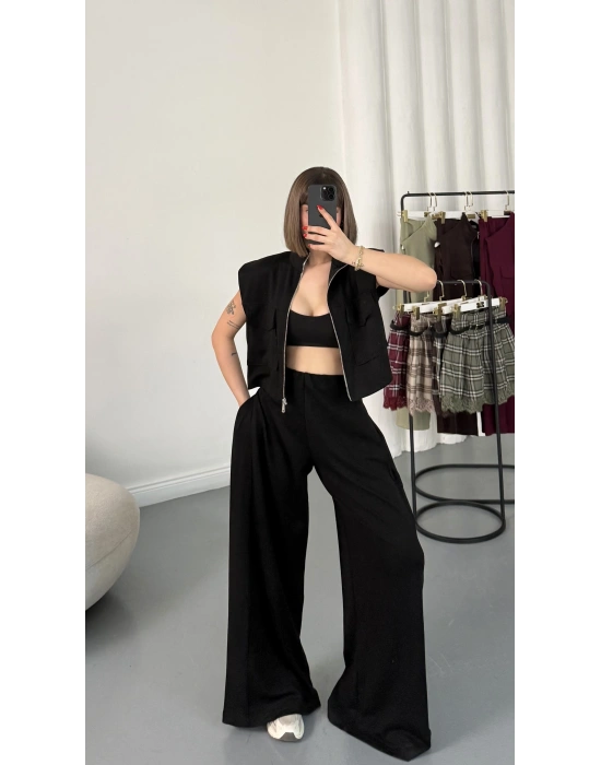 Isabel Yelekli Eşofman Takım - Siyah