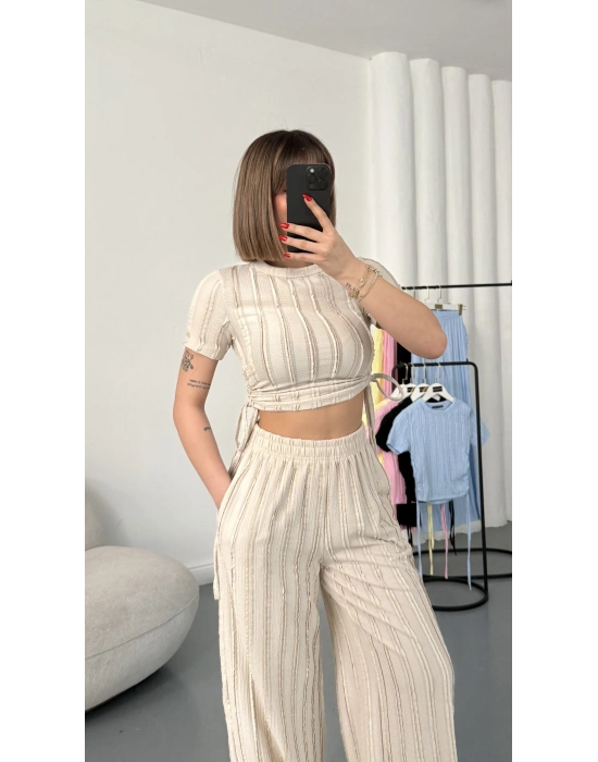 Molly Büzgülü Takım - Bej