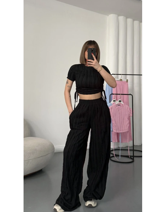 Molly Büzgülü Takım - Siyah