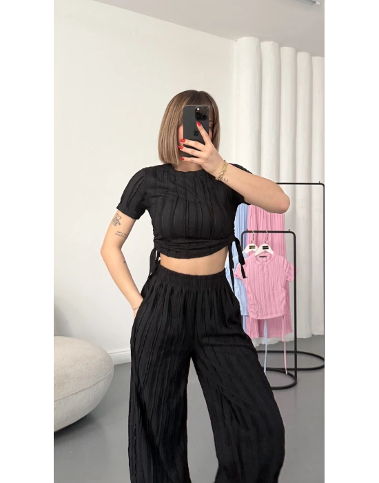 Molly Büzgülü Takım - Siyah