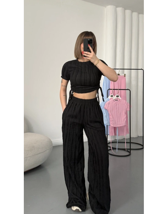 Molly Büzgülü Takım - Siyah