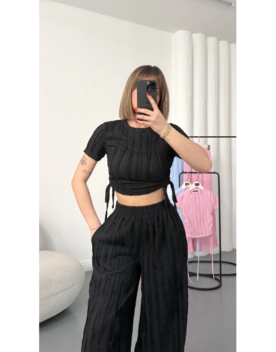 Molly Büzgülü Takım - Siyah