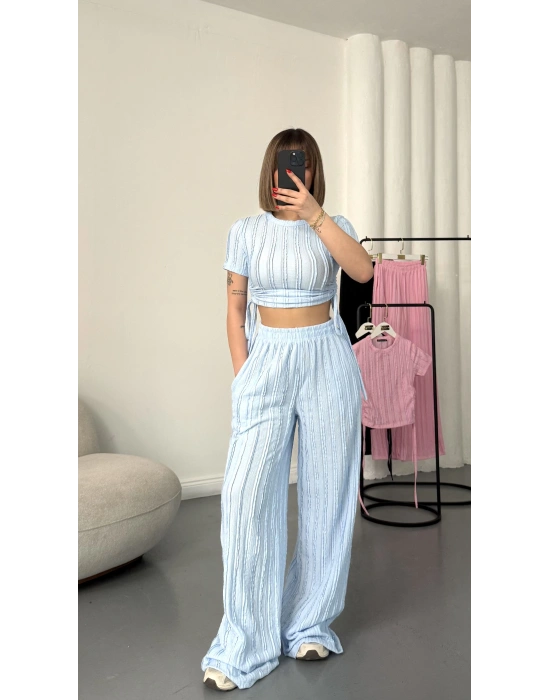 Molly Büzgülü Takım - Bebek Mavisi