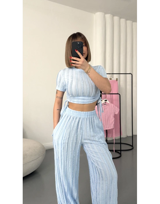 Molly Büzgülü Takım - Bebek Mavisi