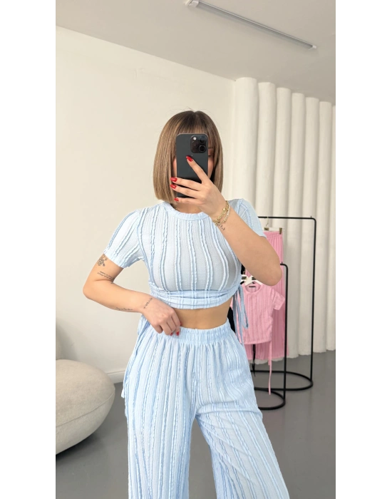 Molly Büzgülü Takım - Bebek Mavisi