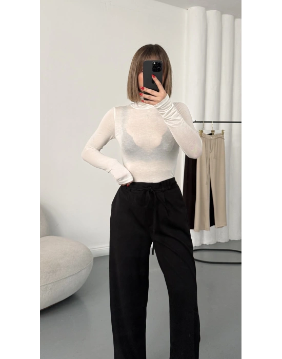 Clara İpli Pantolon - Siyah