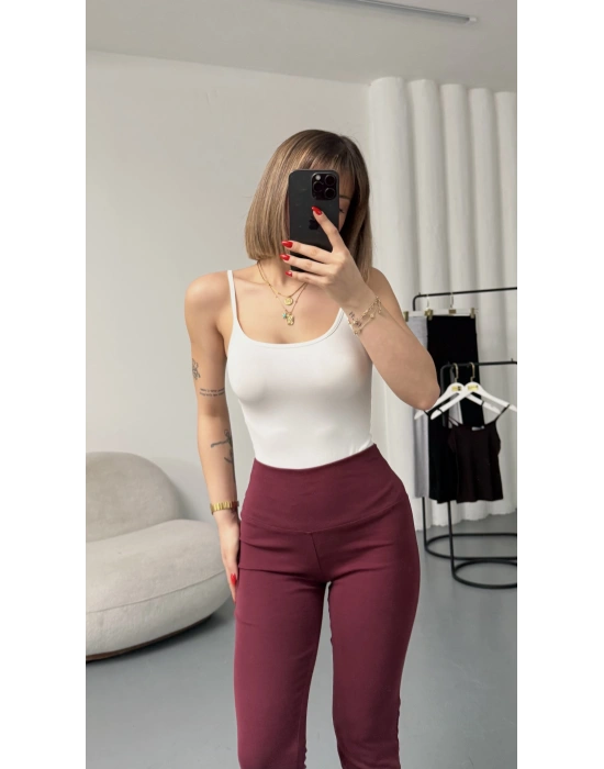 Loren İspanyol Tayt Pantolon - Bordo