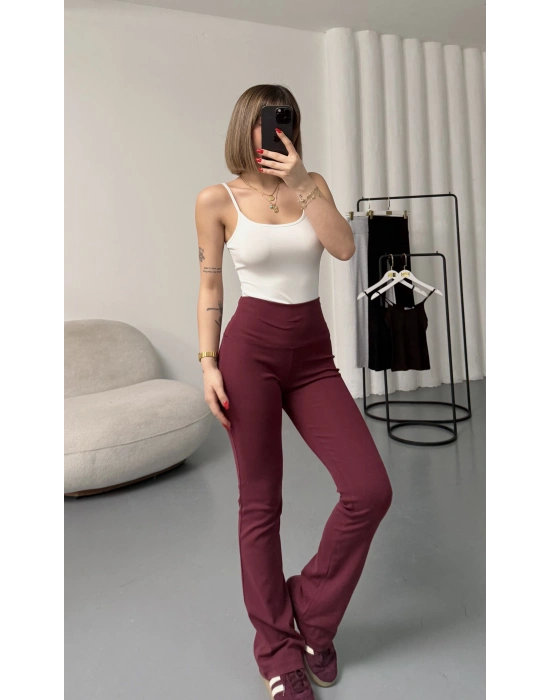 Loren İspanyol Tayt Pantolon - Bordo