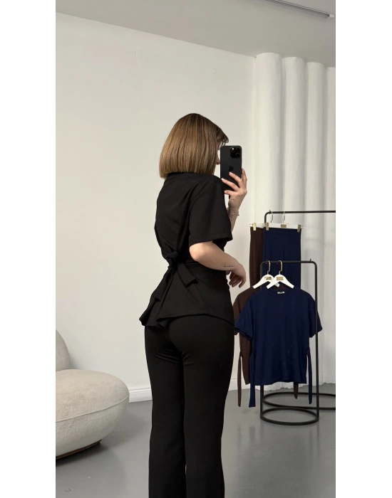 Sona Kuşaklı Modal Takım - Siyah