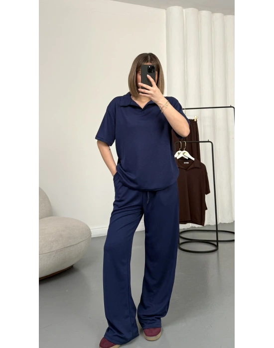 Carla Polo Yaka Takım - Lacivert