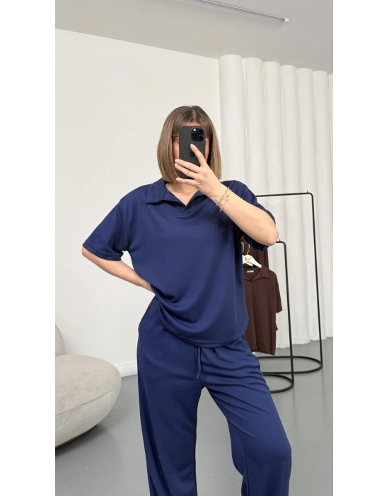 Carla Polo Yaka Takım - Lacivert