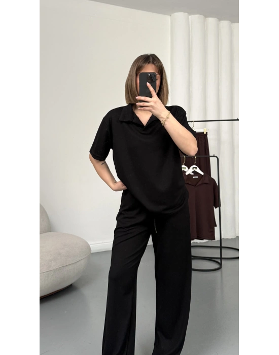 Carla Polo Yaka Takım - Siyah