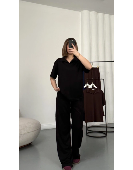 Carla Polo Yaka Takım - Siyah