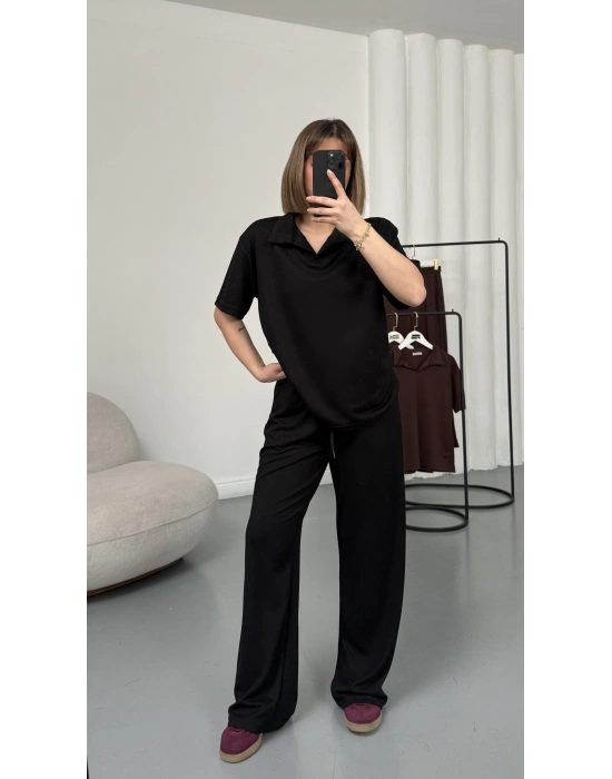 Carla Polo Yaka Takım - Siyah