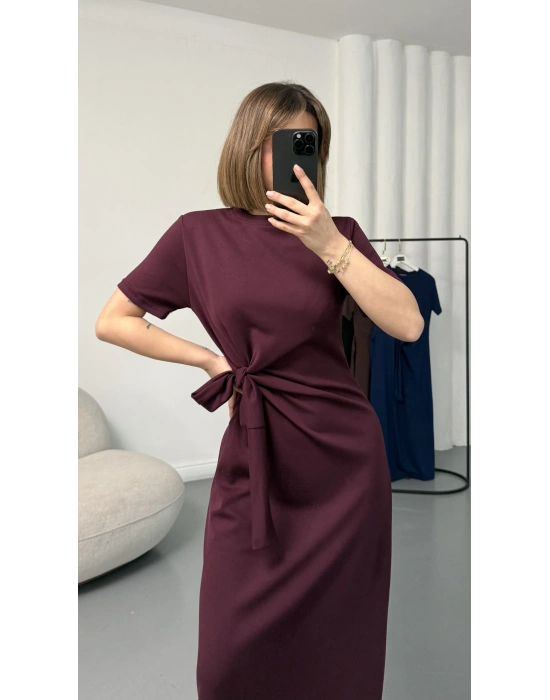 Candy Bağlamalı Elbise - Bordo