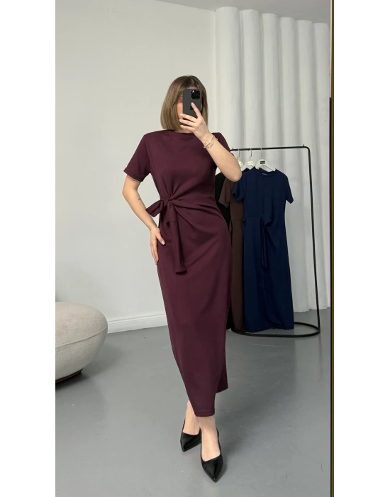 Candy Bağlamalı Elbise - Bordo