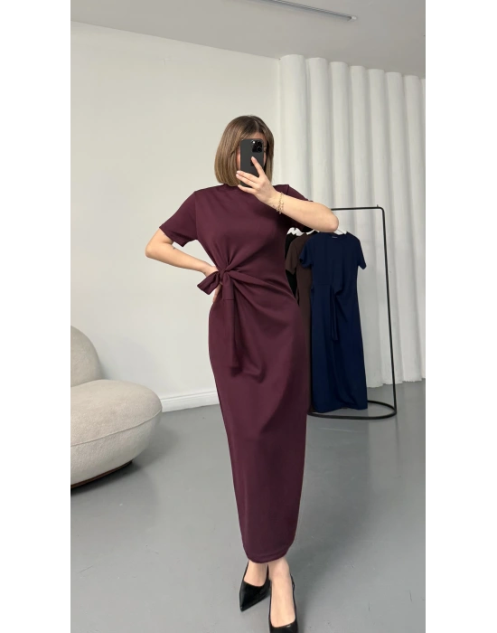 Candy Bağlamalı Elbise - Bordo