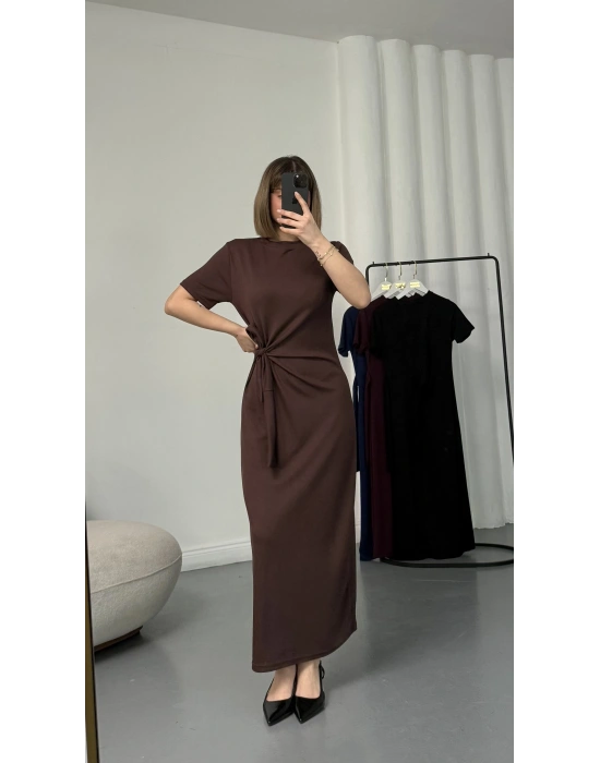 Candy Bağlamalı Elbise - Kahve