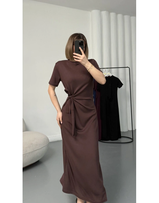 Candy Bağlamalı Elbise - Kahve