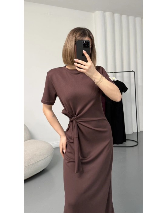 Candy Bağlamalı Elbise - Kahve