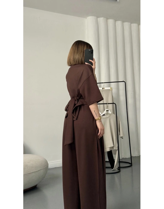 Rosa Bağlamalı Takım - Kahve