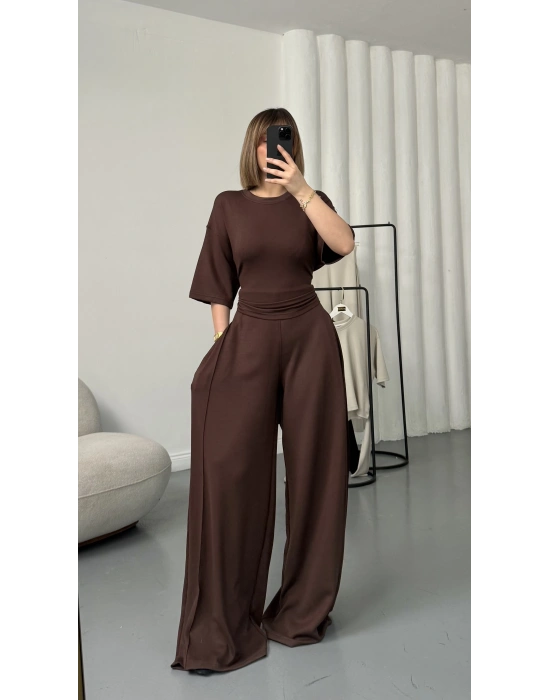 Rosa Bağlamalı Takım - Kahve