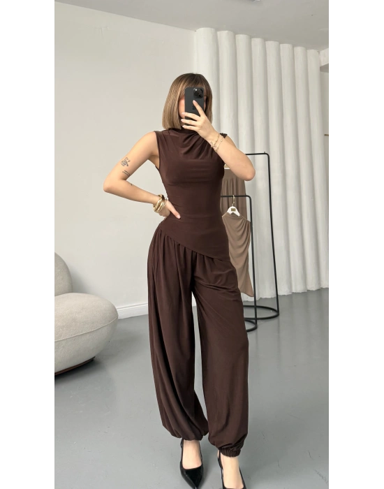 Freya Şalvar Takım - Kahve