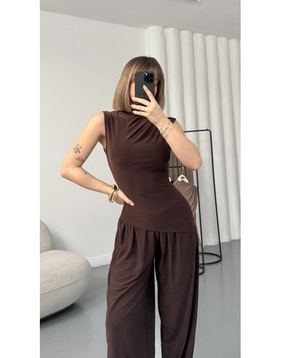 Freya Şalvar Takım - Kahve