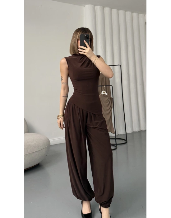 Freya Şalvar Takım - Kahve