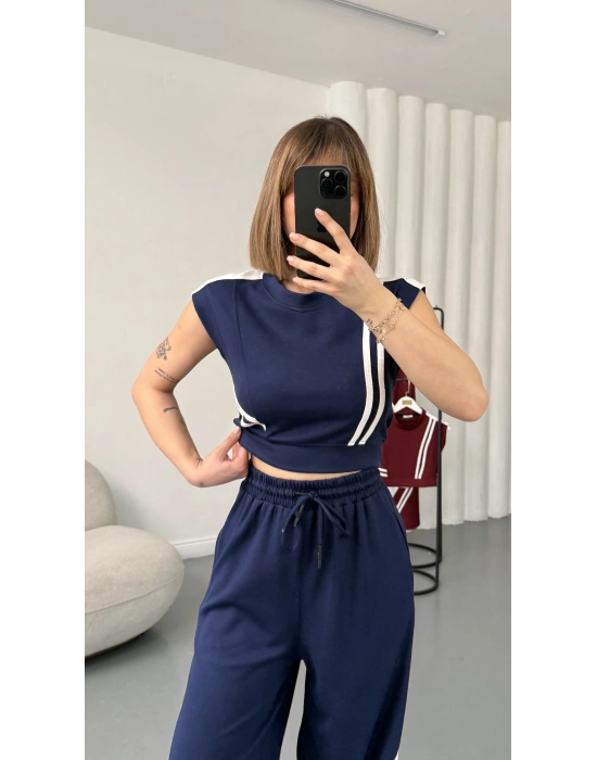 Petra Şeritli Eşofman Takım - Lacivert