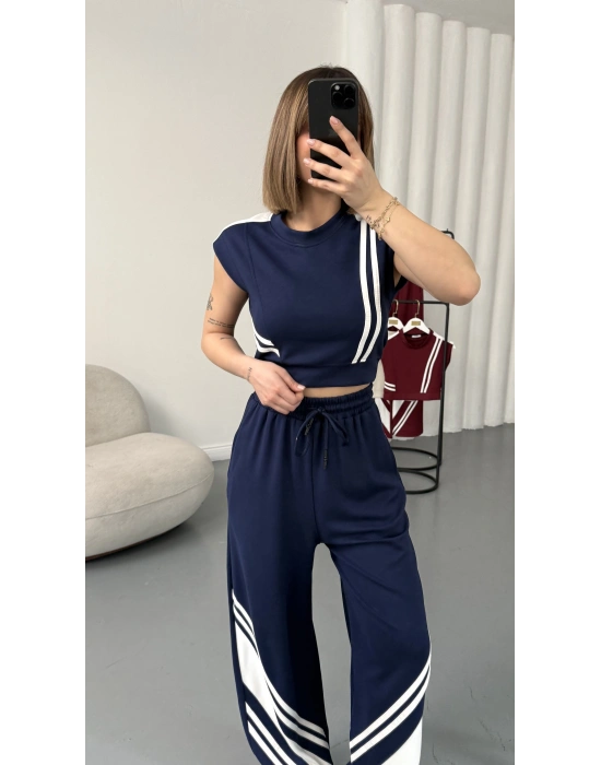 Petra Şeritli Eşofman Takım - Lacivert