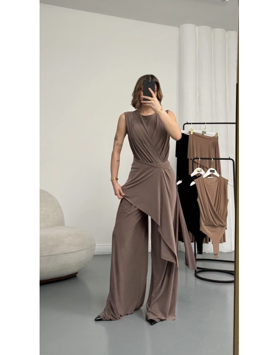 Gwen Bodysuit Takım - Vizon