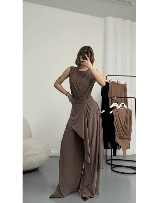 Gwen Bodysuit Takım - Vizon