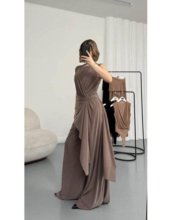 Gwen Bodysuit Takım - Vizon