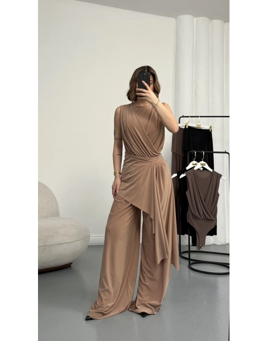 Gwen Bodysuit Takım - Bej