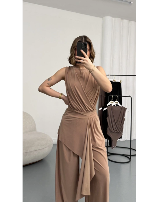 Gwen Bodysuit Takım - Bej