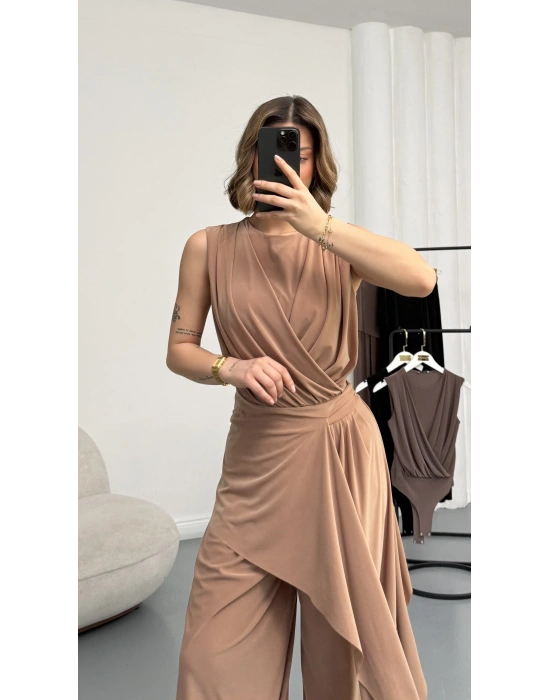 Gwen Bodysuit Takım - Bej