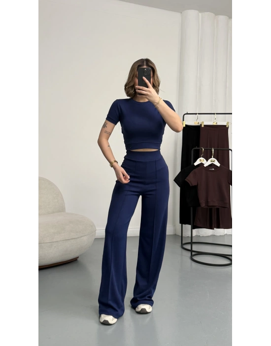 Alone Crop Takım - Lacivert