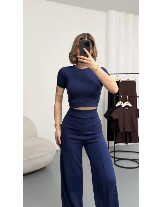 Alone Crop Takım - Lacivert