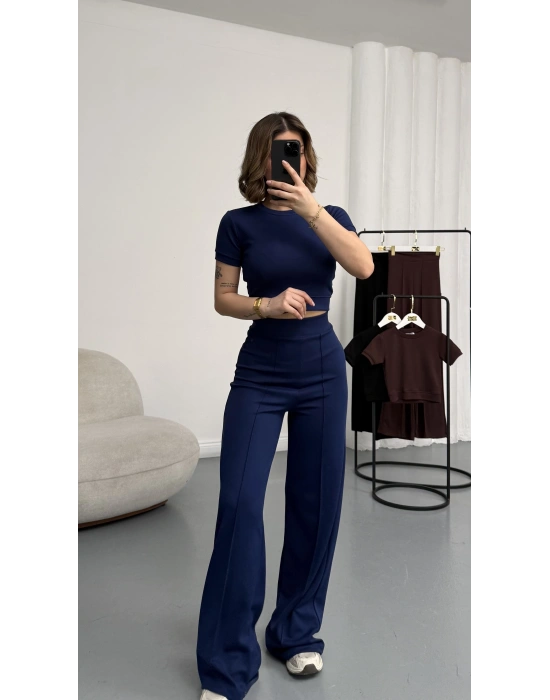 Alone Crop Takım - Lacivert