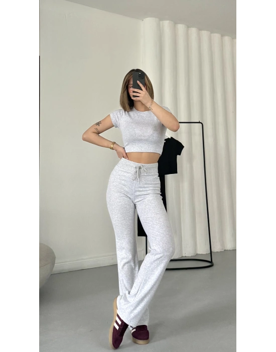 Evina Basic Crop Takım - Gri