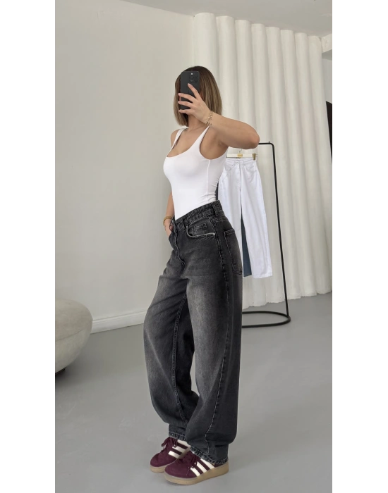 Own Barrel Jean - Siyah Yıkamalı