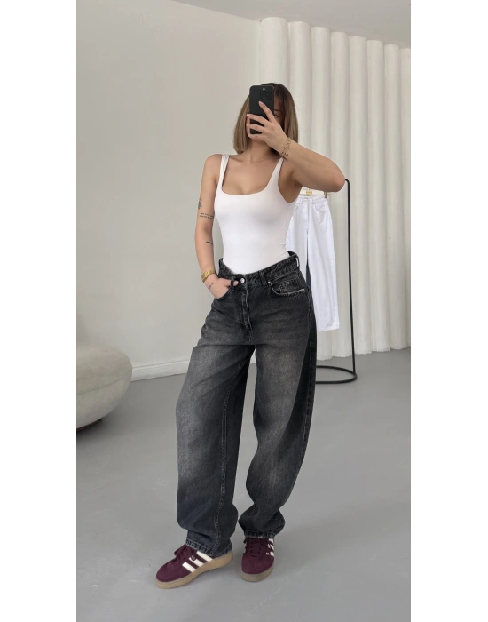 Own Barrel Jean - Siyah Yıkamalı