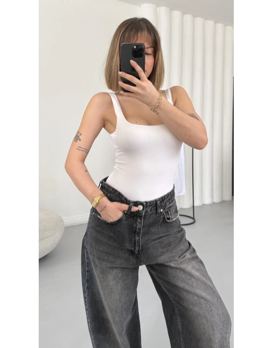 Own Barrel Jean - Siyah Yıkamalı