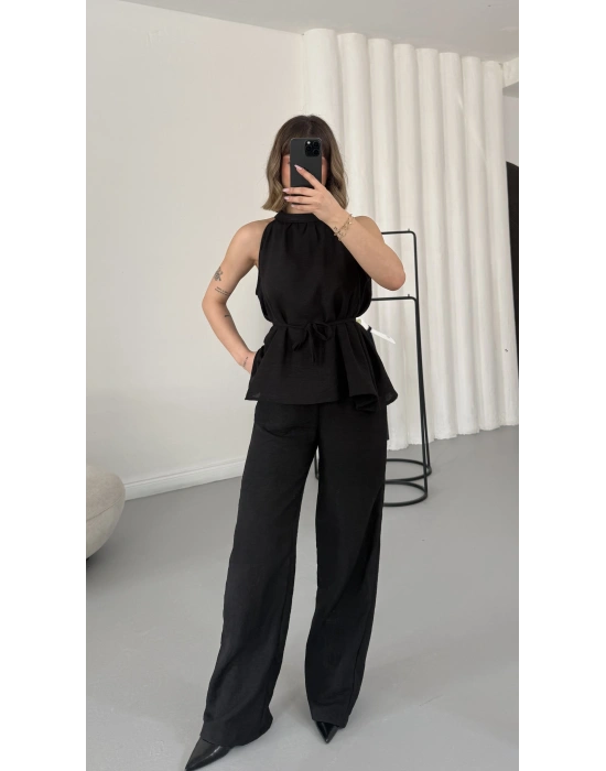 Merla Keten Takım - Siyah